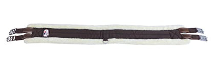 Majestic Ally Mink Fleece Padded Girth with Heavy Duty Elastics & Stainless Steal Hardware Brown -42",44",46",48" and 50" - color: Brown, size: 44 Inch