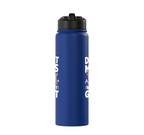 Don´t Mess With My Goat Cute Coat Pygmy Goat Farmer Stainless Steel Insulated Water Bottle - color: Royal Blue