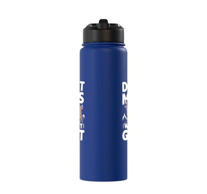 Don´t Mess With My Goat Cute Coat Pygmy Goat Farmer Stainless Steel Insulated Water Bottle - color: Royal Blue