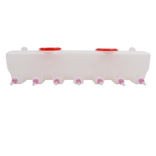 Livestock Milk Feeder 14 Nipple Double Sided Design for Lambs Calves and Piglets 9L Capacity with Silicone Drink Nipples and Check Valve