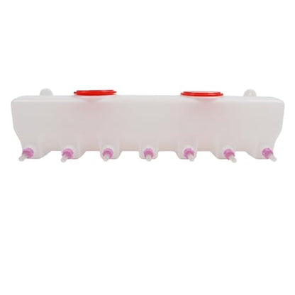 Livestock Milk Feeder 14 Nipple Double Sided Design for Lambs Calves and Piglets 9L Capacity with Silicone Drink Nipples and Check Valve