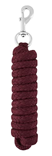 LeMieux Cotton Leadrope for Horses - 2 metre Long - Heavy Duty Metal Trigger Clip & Fittings - Burgundy
