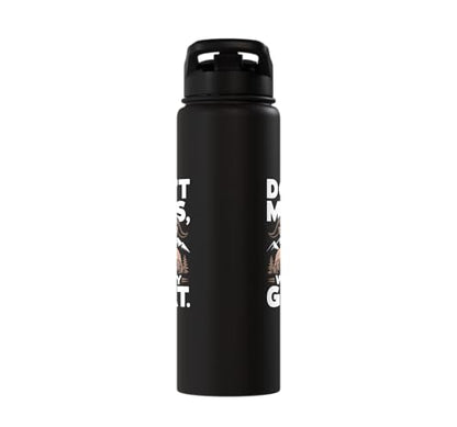 Don´t Mess With My Goat Cute Coat Pygmy Goat Farmer Stainless Steel Insulated Water Bottle - color: Black