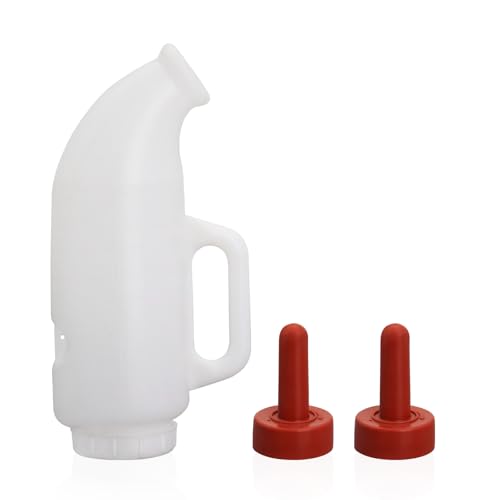 1 Set Nurser Bottles with Handle and Silicone Horizontal Calves Nursing Calf Bottle with a Replacement Nipple Livestock Supplies,Cow Milk Bottle（2.11 Quart ） (Horizontal)
