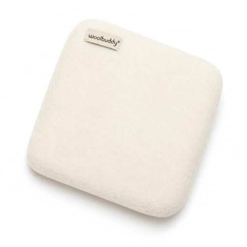 Woolbuddy Needle Felting Mat 10 x 10 x 1.5 Inch (White), Pure Wool Felt Pad - color: White