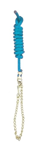 Perri's Poly Nylon Lead with 30-Inch Chain, 8-Feet 30-Inch - color: Aqua