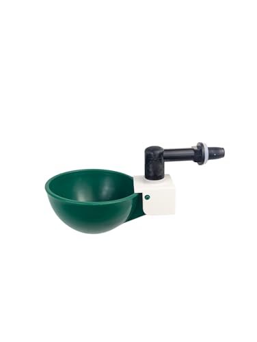 Hen's Choice™ 1L (32 oz) Drinker W/Cup, Nipple, & Wire Bracket for Chicks & Small Animals, Chicken Waterer, Green - color: Green/White, size: 1 Liter