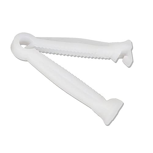 QWEQWE 100Pcs Disposable Umbilical Cord Clamp Birth Hemostatic Materials for Piglets Clamp for Cord for Animal Production, Home Birth Supplies kit,White whelping Box