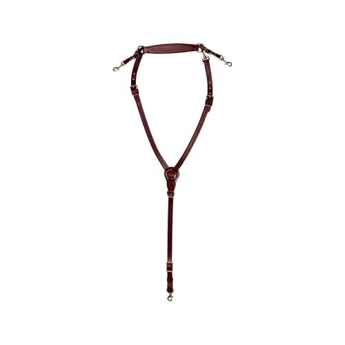 Tucker Classic Montreal Breast Strap Trail Horseback Riding Equestrian Sports Saddle Support Tack w/Durable Leather Over-The-Neck Breast Collar, Metal Hardware & Fleece-Lined Chest Tab - color: Brown/Brass Hardware