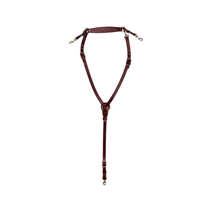 Tucker Classic Montreal Breast Strap Trail Horseback Riding Equestrian Sports Saddle Support Tack w/Durable Leather Over-The-Neck Breast Collar, Metal Hardware & Fleece-Lined Chest Tab - color: Brown/Brass Hardware