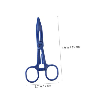 POPETPOP Umbilical Cord Clips Set Umbilical Nursing Clamps for Piglets Livestock Breeding Tools Whelping Kit with Scissors Non-Slip Serrated Clamp for Newborn Piglets 5.90 X 2.75 X 0.39 in