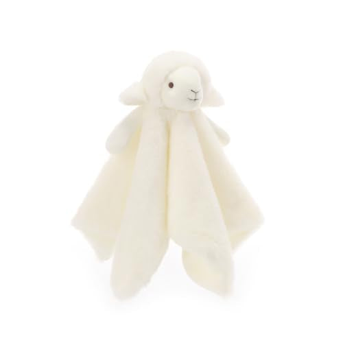 Apricot Lamb Plush White Lamb Sheep Stuffed Animals Security Blanket 14''