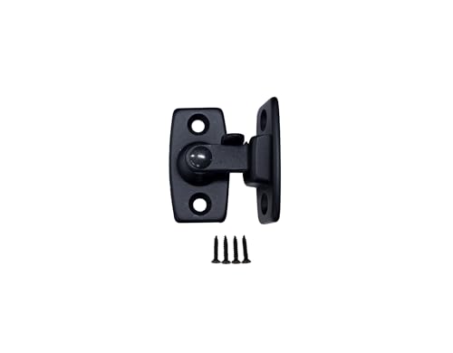 QCAA Heavy Forged Solid Brass Door Latch, 90 Degree Right Angle Door Latch Buckle for Doors & Windows, Small, 1.75", Matte Black, 1 Pack, Made in Taiwan - color: Matte Black-1.75", size: 1 Pack