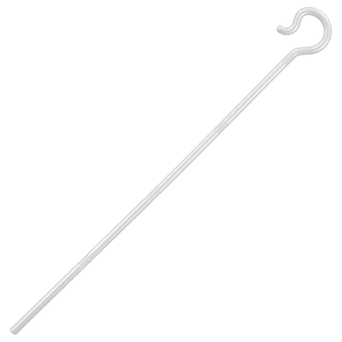 Seenelling 55 Inch Shepherd Staff Canes, Plastic Shepherd Hook Prop for Nativity Halloween Party Dress Cosplay Costume Accessories(White) - color: White, size: 55 Inch