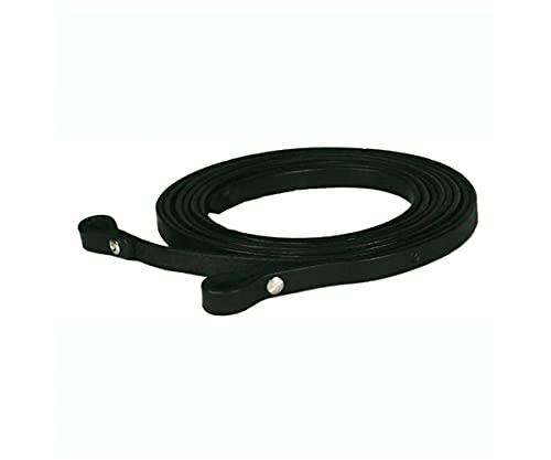 Circle Y Chicago Screw Smooth Leather Split Horse Reins - 5/8" Wide, 7' Long - color: Black