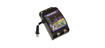 Dare Products Enforcer DE20 Ultra Low Impedance 110V Plug-In Electric Fence Energizer For Dogs and Garden Animals, Controls Upto 1 Acre Of Clear Fence, 0.05 Joules Output, Black