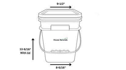 House Naturals 4 Gallon Square Food Grade Bucket Pail with Plastic Handles and Lid (Pack of 3) Made in USA containers (Aqua-White lids) - color: Aqua-white Lids