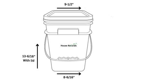House Naturals 4 Gallon Square Food Grade Bucket Pail with Plastic Handles and Lid (Pack of 3) Made in USA containers (Blue) - color: Blue