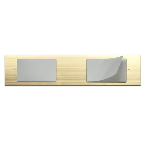 SINYUDUN 10 Pack 2” x 8”Aluminum Name Plate Holders for Door or Wall - color: Gold