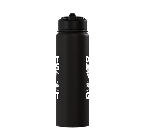 Don´t Mess With My Goat Cute Coat Pygmy Goat Farmer Stainless Steel Insulated Water Bottle - color: Black