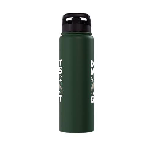 Don´t Mess With My Goat Cute Coat Pygmy Goat Farmer Stainless Steel Insulated Water Bottle - color: Dark Green