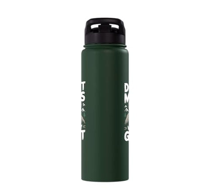 Don´t Mess With My Goat Cute Coat Pygmy Goat Farmer Stainless Steel Insulated Water Bottle - color: Dark Green
