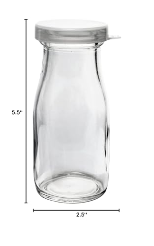 Old Fashioned Heavy Glass Half Pint Milk Bottle, Decanter Cream Server. With Lid (1 pack)