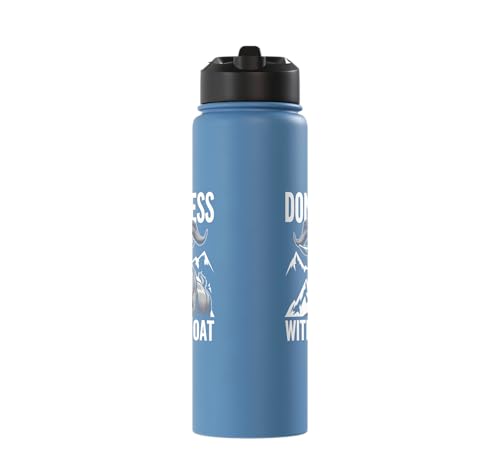 Don´t Mess With My Goat Cute Coat Pygmy Goat Farmer Stainless Steel Insulated Water Bottle - color: Light Blue