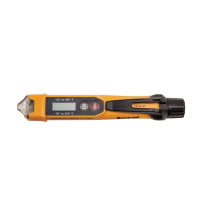 Klein Tools NCVT-4IR Non-Contact Voltage Tester, 12-1000V AC Pen with IR Thermometer -22 to 482-Degree Fahrenheit, LED and Audible Alarms, Pocket Clip - style: with Infrared Thermometer