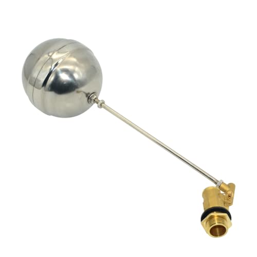 VARMHUS 304 Stainless Steel Male Thread Float Ball Valve, Brass Automatic Water Level Control for Stock Tank, Pool, and Water Tank Applications (1/2inch) - size: 1/2inch