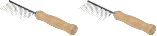 Coastal Pet Safari Dog Shedding Combs - Dog Shedding Brush for Dogs with Short and Long Hair - Different Sized Teeth for Undercoat Rake - 7" x 1.5" (Pack of 2) - size: 7" x 1.5" (Pack of 2)
