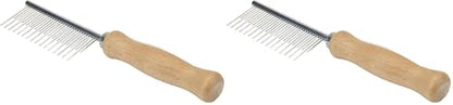 Coastal Pet Safari Dog Shedding Combs - Dog Shedding Brush for Dogs with Short and Long Hair - Different Sized Teeth for Undercoat Rake - 7" x 1.5" (Pack of 2) - size: 7" x 1.5" (Pack of 2)