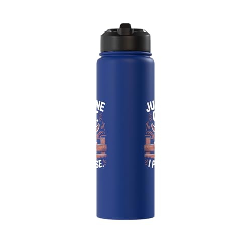 Just One Goat I Promise Cute Coat Pygmy Goat Farmer Stainless Steel Insulated Water Bottle - color: Royal Blue