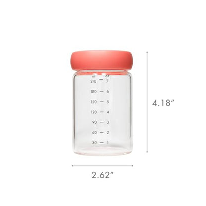 Boon Cache Glass Storage Bottles with Lids - 7 Oz - 3 Count