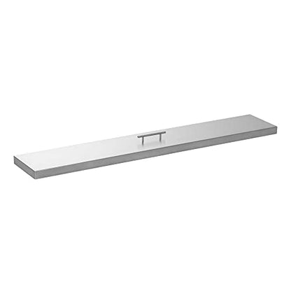Celestial Fire Pit Cover for 48”x6” Linear Burner Pan (51" x 9" Actual Size), Commercial Grade, Stainless Steel, Reinforced Wrapped Edge - size: 51" x 9"