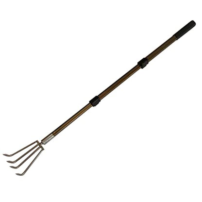 Stainless Steel Garden Claw rake Multifunctional rake, Lengthened Aluminum Alloy Handle, can be Used for Weeding and loosening the Soil in the Garden, and can Also be Used for Treasure Digging