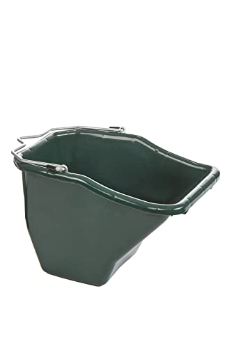 Little Giant® Plastic Better Bucket | Horse Feed Pail | Ergonomically Designed | Flat Back Bucket | Made in USA | 10 Quarts | Green - color: Green, size: 10 Quarts