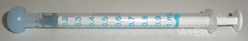 BAXA ExactaMed Oral Liquid Medication Syringe 1cc/1mL 4/PK Clear Medicine Dose Dispenser with Cap Exacta-Med Baxter Comar Latex Free