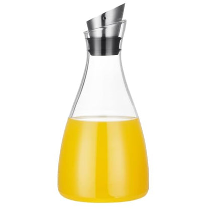 Purefold 50 Oz Borosilicate Glass carafe with Lid 1.5 Liter Glass Pitcher | Heat resistant 0–300°F. Ideal for iced tea, lemonade, juice & cold water. Dishwasher safe, fridge friendly, stovetop safe. - size: 50 Ounces