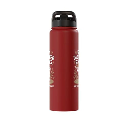 Easily Distracted by Goats Cute Coat Pygmy Goat Farmer Stainless Steel Insulated Water Bottle - color: Red