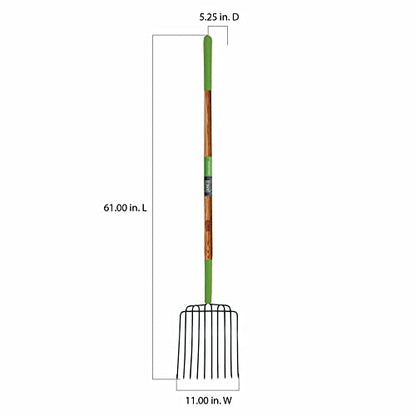 AMES 2826300 10-Tine Welded Steel Bedding Fork with Hardwood Handle, 61-Inch - style: Bedding Fork