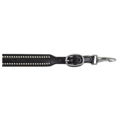 Circle Y Wither Strap with Silver Spot Accents - Equestrian Smooth Leather Both Sides Snaps Adustable Wither, 3/4" Width - Black - color: Black