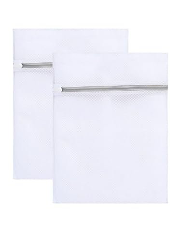 2 Pack Durable Honeycomb Mesh Laundry Bags for Delicates 12 x 16 Inches
