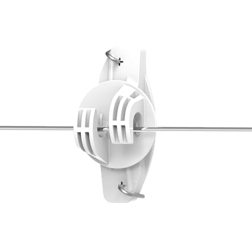 Gallagher White Wood Post Wide Jaw Claw Insulator 25-Pack | Durable UV-Resistant Insulators for Polywire, Polytape, and Steel Wire | Secure and Long-Lasting