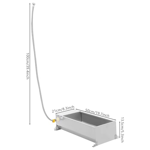 Automatic Horse Waterer, Self Filling Livestock Water Trough w/Float Valve & Water Hose, 304 Stainless Steel 3 Gallon Horse Water Trough Auto Fill Outdoor Water Bowl for Dogs,Cows,Calf,Goats
