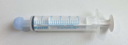 BAXA ExactaMed Oral Liquid Medication Syringe 5cc/5mL 10/PK Clear Medicine Dose Dispenser With Cap Exacta-Med BAXTER Comar Latex Free