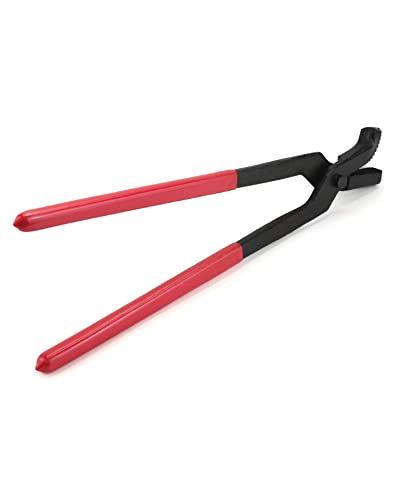 QWORK Horseshoe Pliers, 14" Horseshoe Nails Clincher, Hoof Nail Clincher Care Farrier Tool, Steel, Hoof Nippers, for Trimming Horse Hooves, 1 Pack