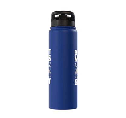 Don´t Mess With My Goat Cute Coat Pygmy Goat Farmer Stainless Steel Insulated Water Bottle - color: Royal Blue
