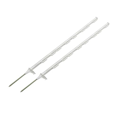 50-Pack 48"" Step-in Posts with Clips Reinforced Poly with Galvanized Spike Electric Fence Wire & Tape Compatible for Garden, Farm, Livestock, Cattle, Sheep Fence Material Not Included