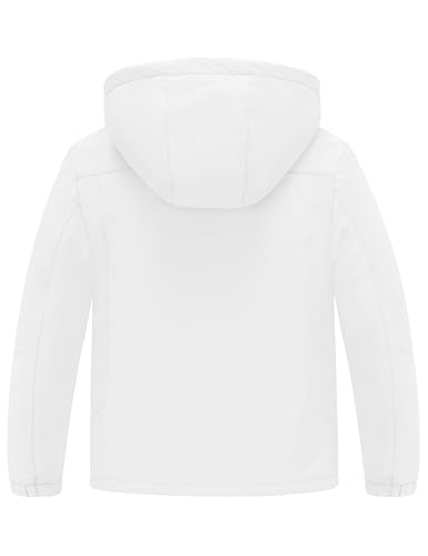 ZSHOW Girls' Ski Jacket Waterproof Fleece Raincoat Windproof Winter Coat - color: White, size: 6-7
